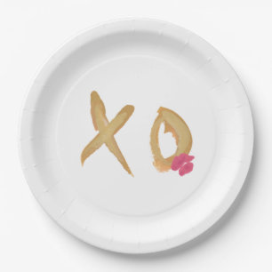 Hug and Kiss Lips XO Paper Plates