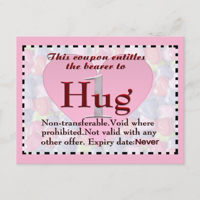 Hug Coupon Postcard (Front)