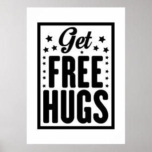 Hug Day - Fun Retro Advertising Poster