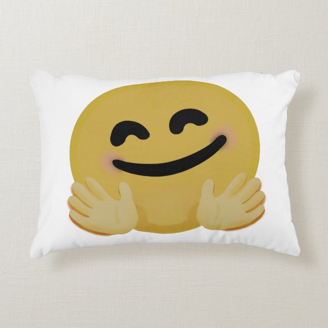 "Hug Emoji"  Decorative Cushion (Front)