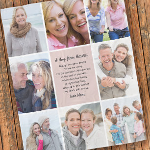 Hug From Heaven Photo Collage Sympathy Fleece Blanket