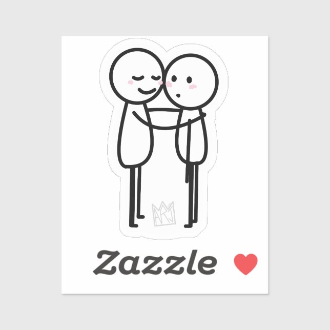 Hug - Hugging Stickfigures Sticker (Sheet)