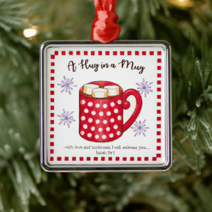 Hug in a Mug Scripture Christmas Metal Tree Decoration