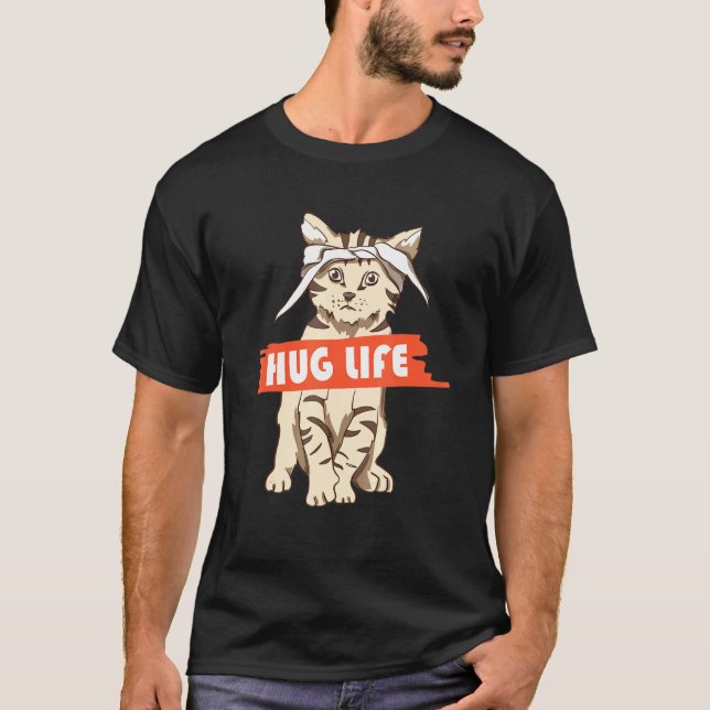 Hug Life Kitten Cat Music Festival Touchy Free Hug T-Shirt (Front)