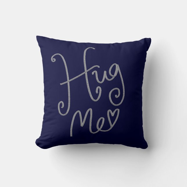 Hug Me 16 x 16 Cotton Throw Pillow (Front)