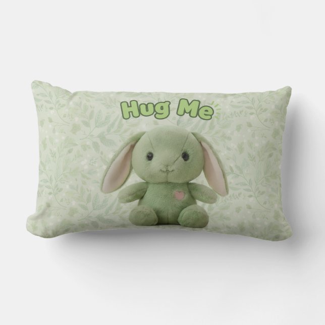 Hug Me Bunny Throw Pillow (Front)