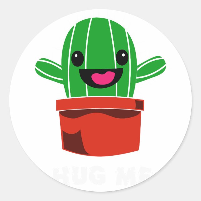 Hug Me - Cactus Classic Round Sticker (Front)