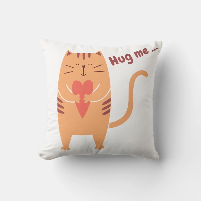 Hug Me Cat Funny Cushion (Front)