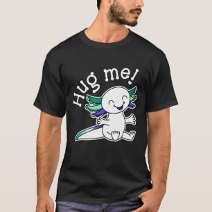 Hug me! Cute Axolotl in Gay Men's Pride colours T-Shirt