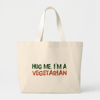 Hug Me I'M A Vegetarian Large Tote Bag