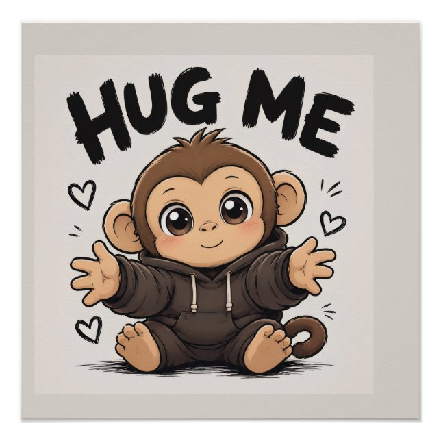 Hug Me Monkey Poster (Front)