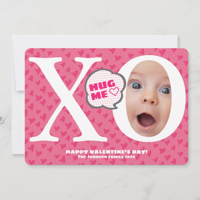 HUG ME! Personalised cute valentine's card (Front)