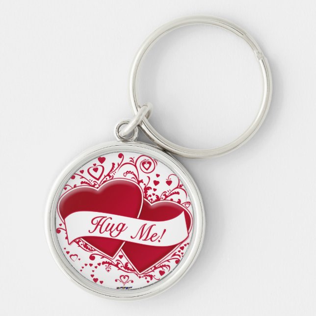 Hug Me! Red Hearts Key Ring (Front)