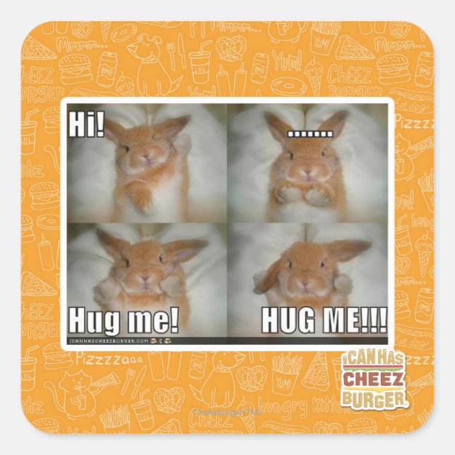 Hug me square sticker (Front)