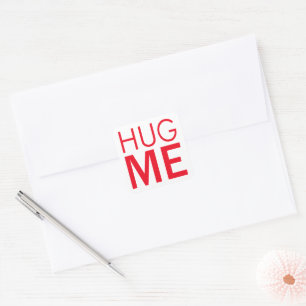 Hug me square sticker