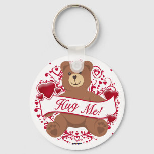 Hug Me! Valentine's Day Teddy Bear Key Ring