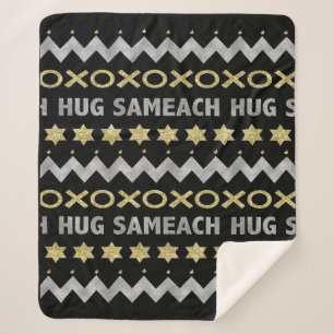 Hug Sameach Sherpa Hanukkah Blanket/Medium Blanket