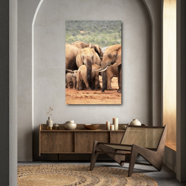 Hug the little elephant canvas framed print (Creator Uploaded)
