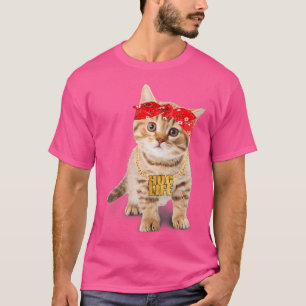 Hug Thug Gangster Life Gold Chain Ca Gangsta Cat T-Shirt