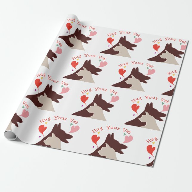 Hug Your Vet Wrapping Paper (Unrolled)