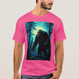 Huge Bigfoot In The Forest - Cryptid Art T-Shirt