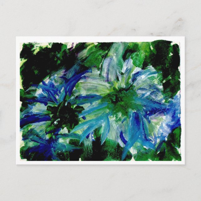 Huge blue flowers postcard (Front)
