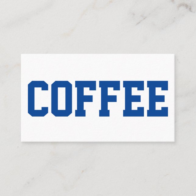 Huge Blue Text on White Punch Loyalty Card (Front)