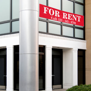HUGE BOLD FOR RENT BANNER Real Estate Sign