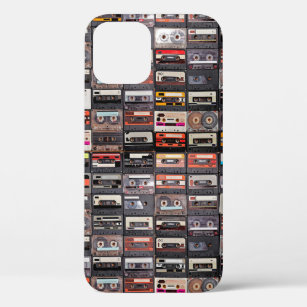 Huge collection of audio cassettes. Retro musical  iPhone 12 Case
