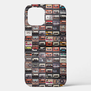 Huge collection of audio cassettes. Retro musical  iPhone 12 Case