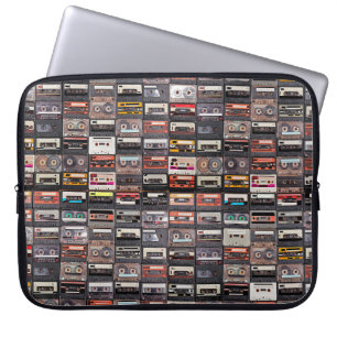 Huge collection of audio cassettes. Retro musical  Laptop Sleeve