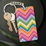 Huge Colourful Chevron Pattern Key Ring<br><div class="desc">A bold,  graphic zig zag design in sweet,  cheerful colours. This colourful design can be found on many popular case styles. If you need to make adjustments to the art,  click on the customise it button and make changes.</div>