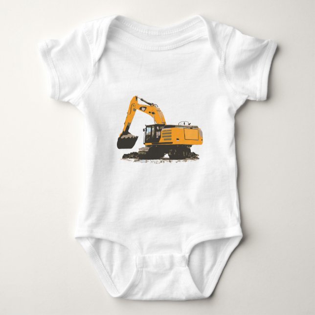 Huge Dirt Excavator Baby Bodysuit (Front)