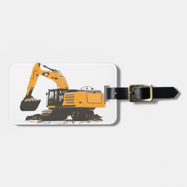 Huge Dirt Excavator Luggage Tag (Front Horizontal)