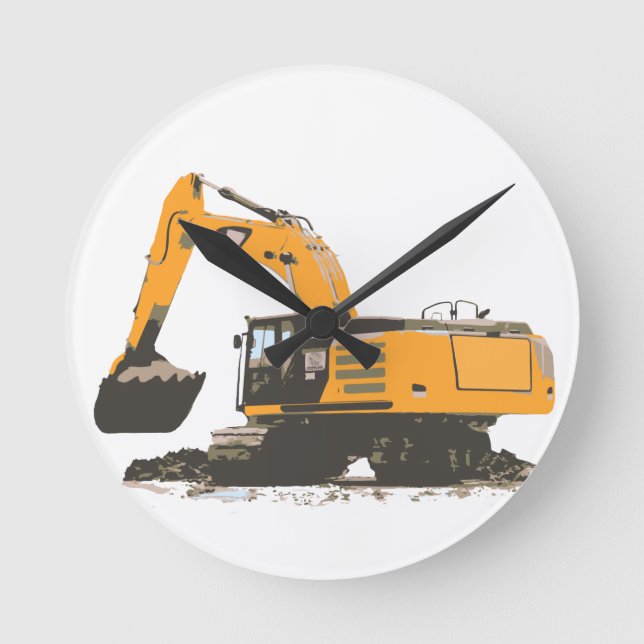 Huge Dirt Excavator Round Clock (Front)
