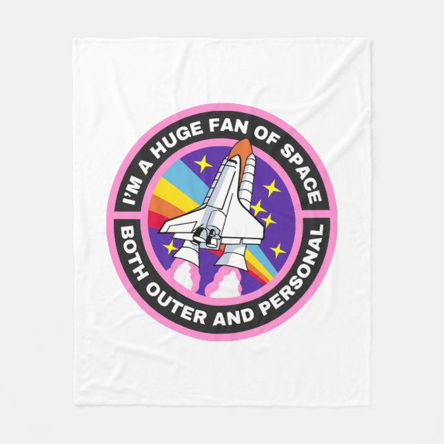 huge fan of space fleece blanket (Front)