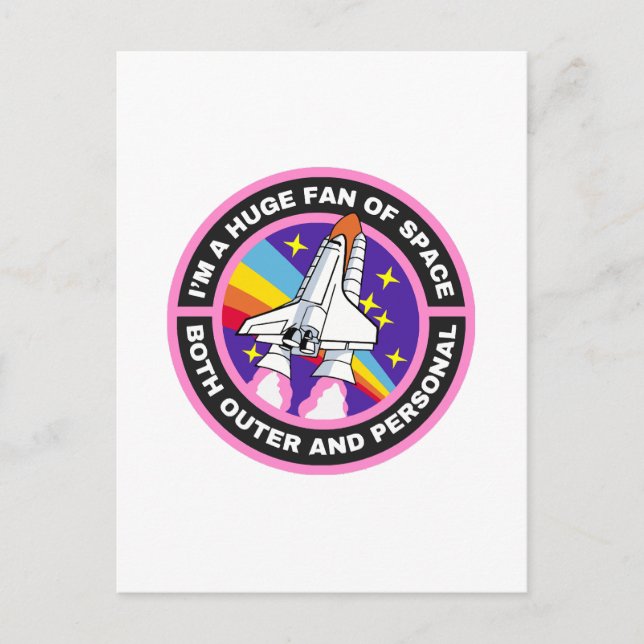 huge fan of space postcard (Front)