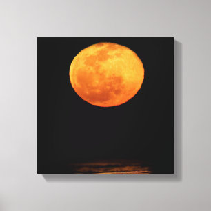 Huge Full Moon South Padre Island, Texas Canvas Print