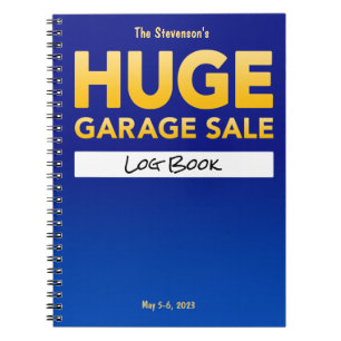 "Huge Garage Sale" Log/Planner/Inventory/Guestbook Notebook