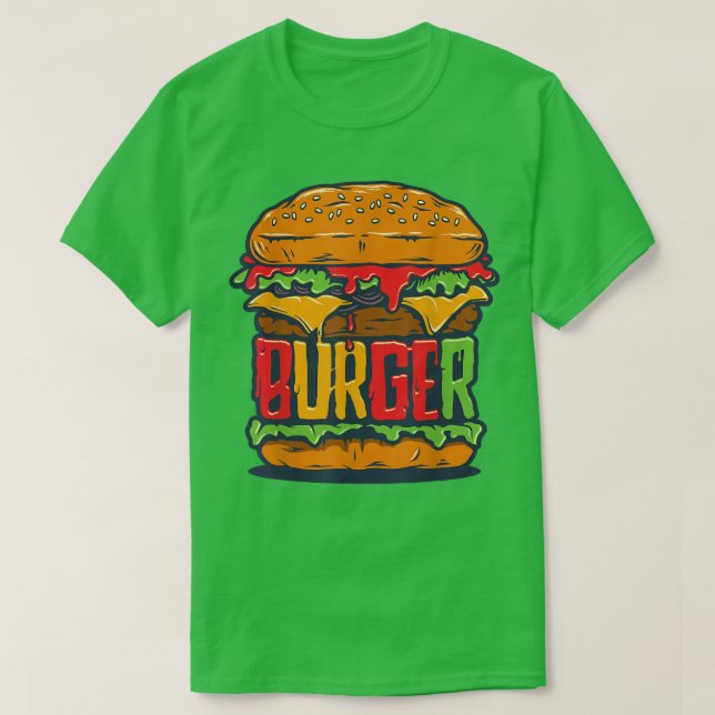 Huge Hamburger  Cheeseburger  Restaurant  Funny Bu T-Shirt (Design Front)