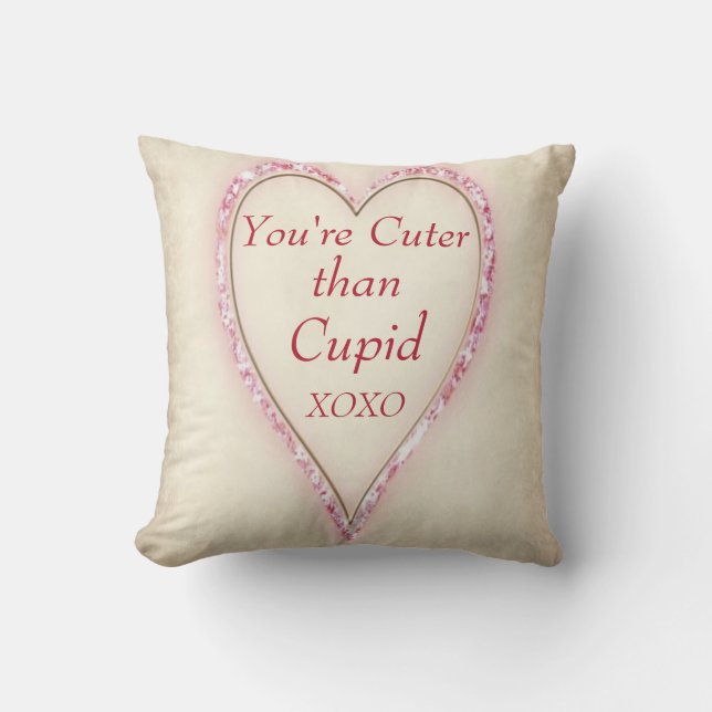 Huge Heart "CUTER THAN CUPID" Cushion (Front)