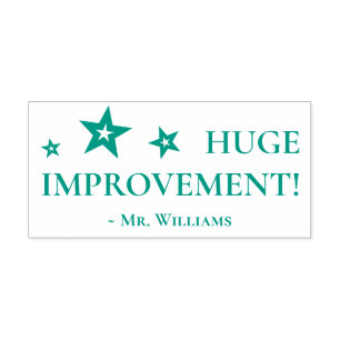 "HUGE IMPROVEMENT!" Teacher Rubber Stamp