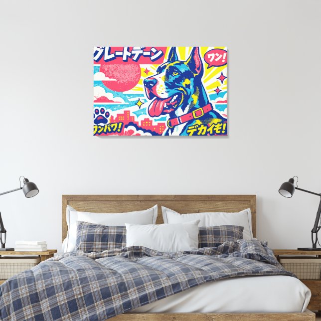 Huge Japanese Great Dane Poster  Canvas Print (Insitu(Bedroom))