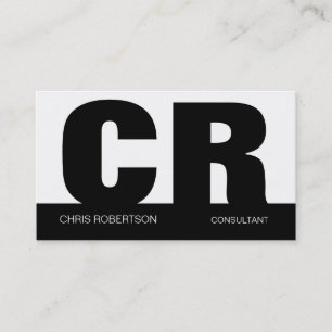 Huge Letter Monogram Black White Business Card