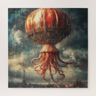 Huge Octopus Hot Air Balloon Over Paris Jigsaw Puzzle