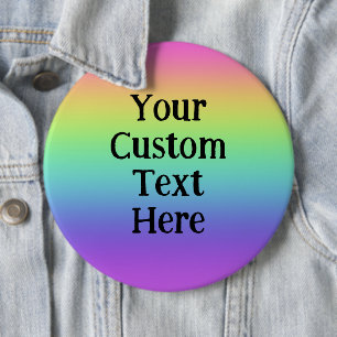 Huge Personalised Rainbow Pin-On Button