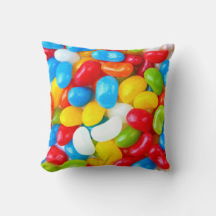 Huge Pile of Candy Jelly Beans Throw Pillow