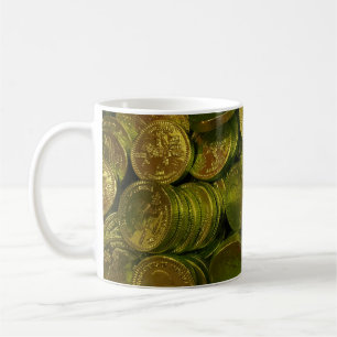 Huge Pile of Chocolate Filled Gold Coins Coffee Mug