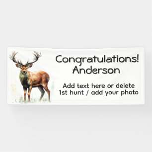 Huge Racked Deer Add Photo Custom Text Banner