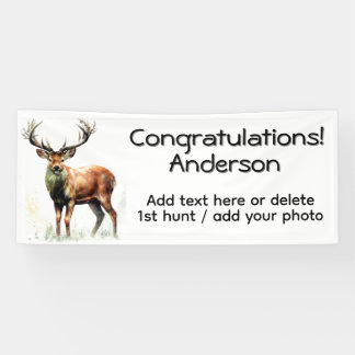Huge Racked Deer Add Photo Custom Text Banner